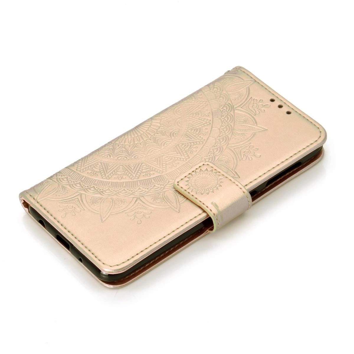Hülle für Samsung Galaxy A10 Handyhülle Schutz Tasche Flip Case Etui Cover Mandala Gold