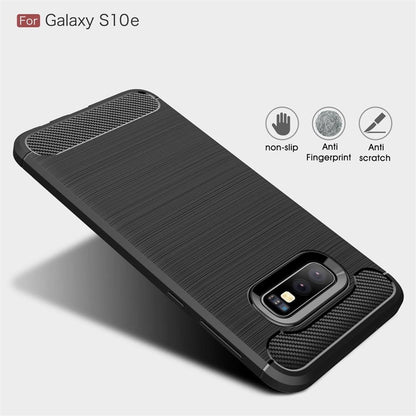 Hülle für Samsung Galaxy S10e Handyhülle Cover Silikon Case Carbon farben