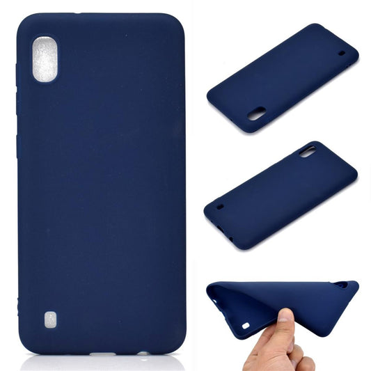Hülle für Samsung Galaxy A10 Silikon Cover Bumper Schutzhülle Case matt Blau