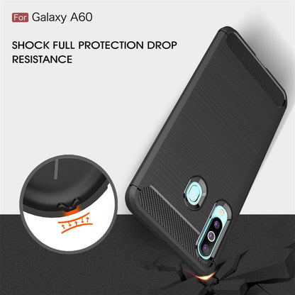 Hülle für Samsung Galaxy A60 Handyhülle Schutzhülle Silikon Case Carbonfarben