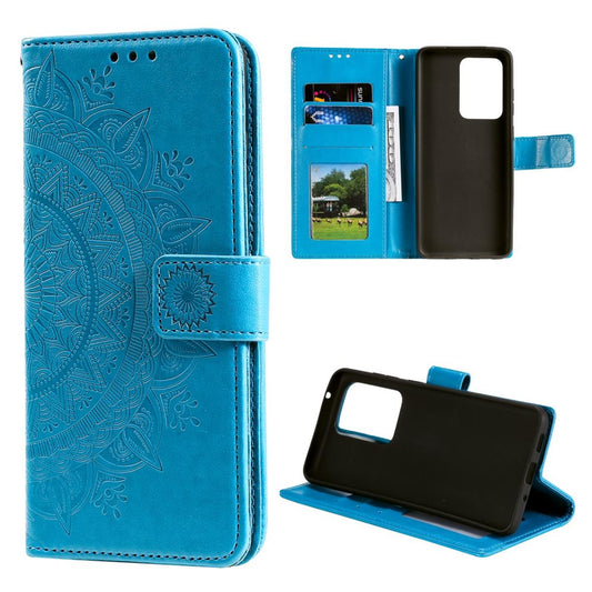 Hülle für Samsung Galaxy Note20 Ultra Handyhülle Flip Case Cover Mandala Blau