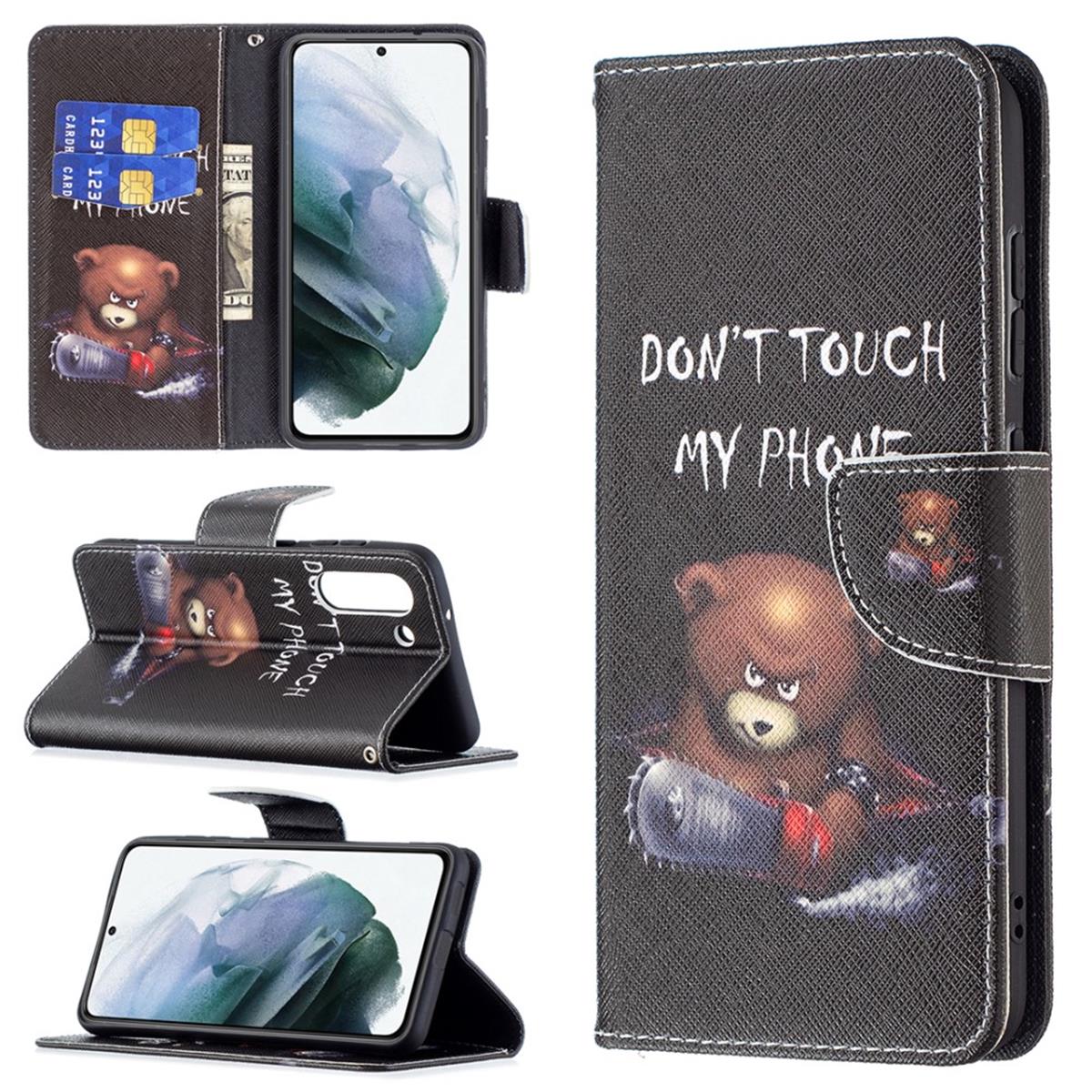 Hülle für Samsung Galaxy S21 FE Handyhülle Flip Case Cover Etui Tasche Motiv Bär