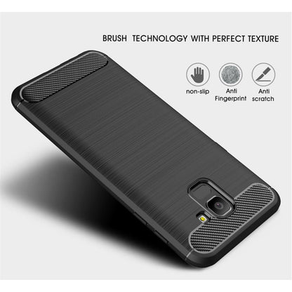 Hülle für Samsung Galaxy J6 2018 Handyhülle Cover Silikonhülle Case Carbonfarben