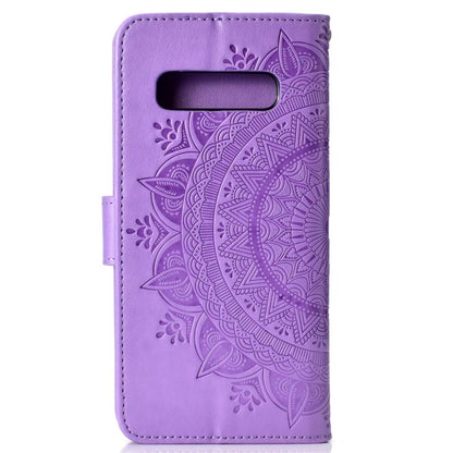 Hülle für Samsung Galaxy S10+ (Plus) Handyhülle Flip Case Cover Mandala Lila