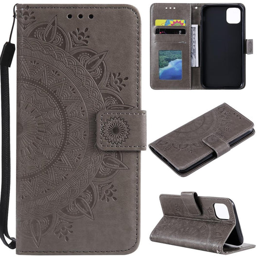 Hülle für Apple iPhone 13 Mini Handyhülle Flip Case Cover Tasche Mandala Grau