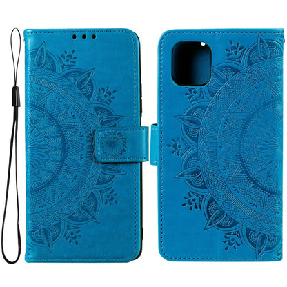 Hülle für Samsung Galaxy A03 Handyhülle Flip Case Cover Etui Mandala Blau