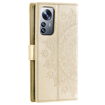 Hülle für Xiaomi 12 Pro Handyhülle Flip Case Cover Tasche Etui Mandala Gold