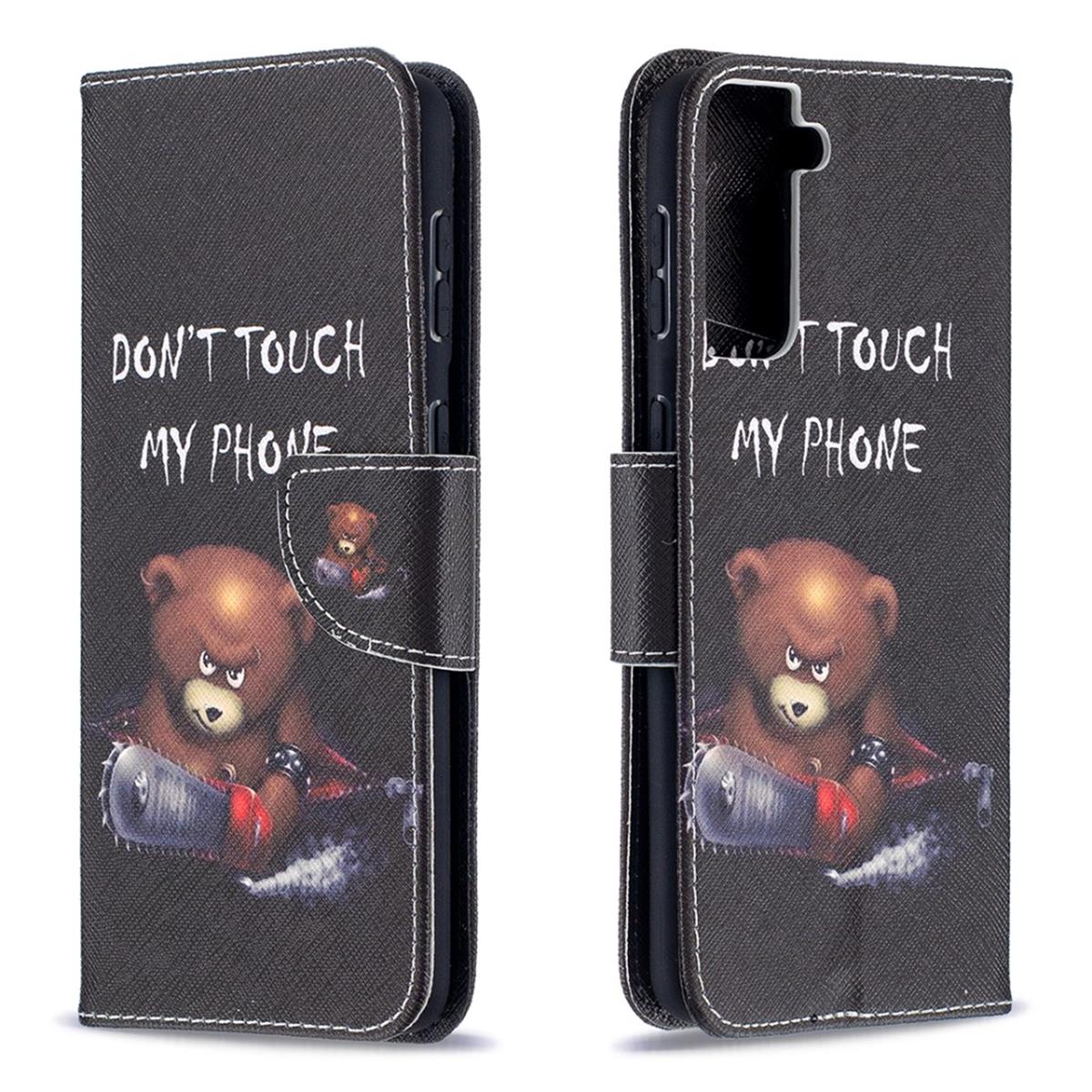 Hülle für Samsung Galaxy S21 Plus Handyhülle Flip Case Cover Bumper Etui Tasche Motiv Bär