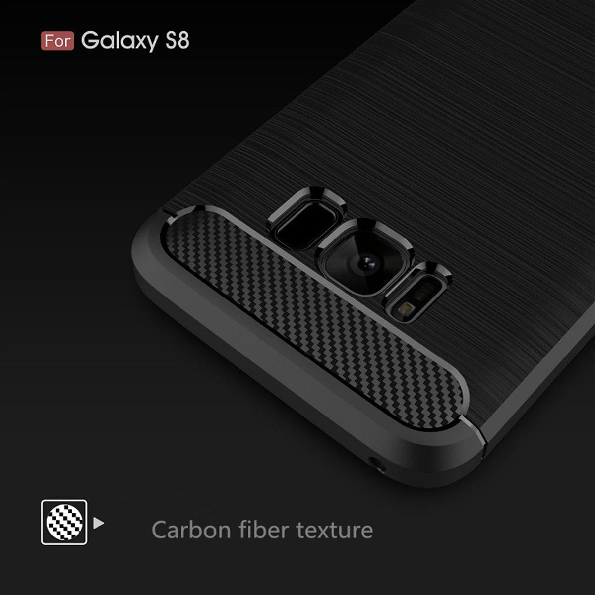 Hülle für Samsung Galaxy S8 Plus Handyhülle Silikon Cover Case Carbonfarben