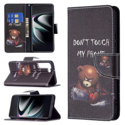 Hülle für Samsung Galaxy S22+ (Plus) Handyhülle Flip Case Cover Tasche Motiv Bär