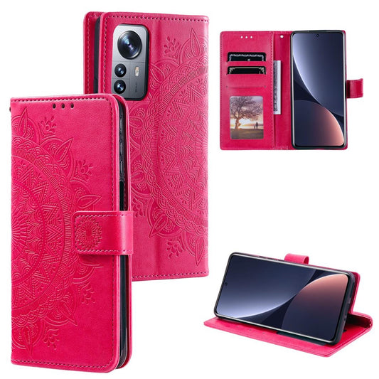 Hülle für Xiaomi 12/12X Handyhülle Flip Case Cover Tasche Etui Mandala Pink