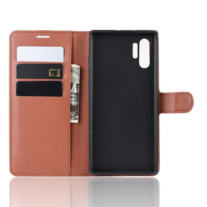 Hülle für Samsung Galaxy Note10+ (5G) Handyhülle Flip Case Etui Cover Braun