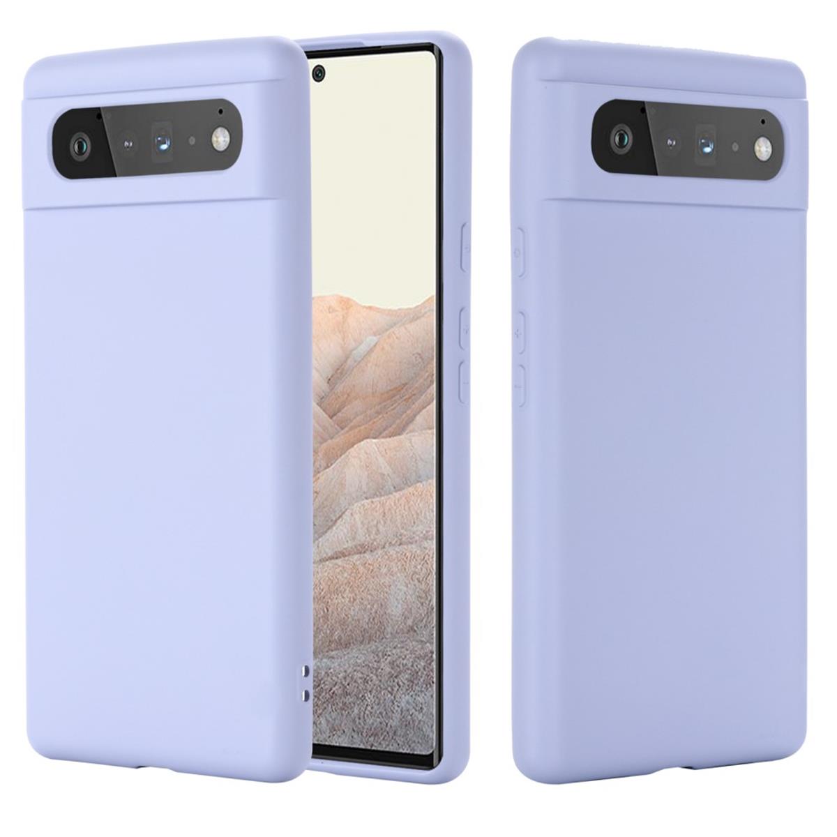 Hülle für Google Pixel 6 Handyhülle Silikon Case Cover Bumper Etui Matt Flieder