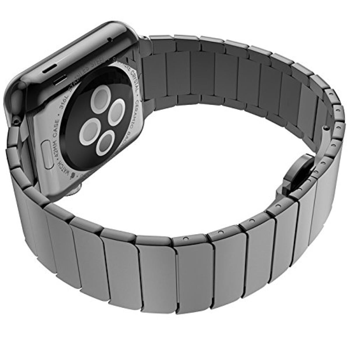 Gliederarmband für Apple Watch 41/40/38mm Ersatz Band Series 8/7/6/SE/5/Schwarz