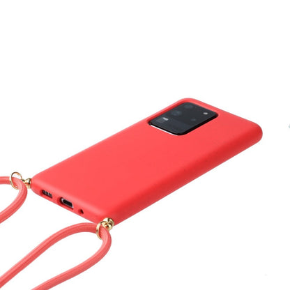 Hülle für Samsung Galaxy S20 Ultra Handyhülle Band Handykette Kordel Schnur Case Rot