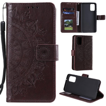 Hülle für Samsung Galaxy A41 Handyhülle Flip Case Cover Tasche Mandala Braun