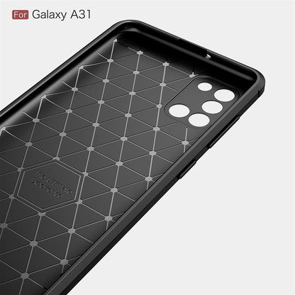 Hülle für Samsung Galaxy A31 Handyhülle Silikon Case Cover Bumper Carbonfarben