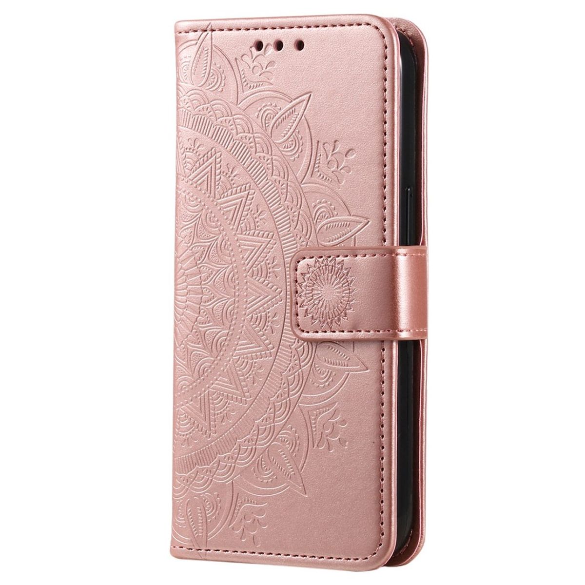 Hülle für Samsung Galaxy S23 Ultra Handyhülle Flip Case Cover Mandala Rosegold