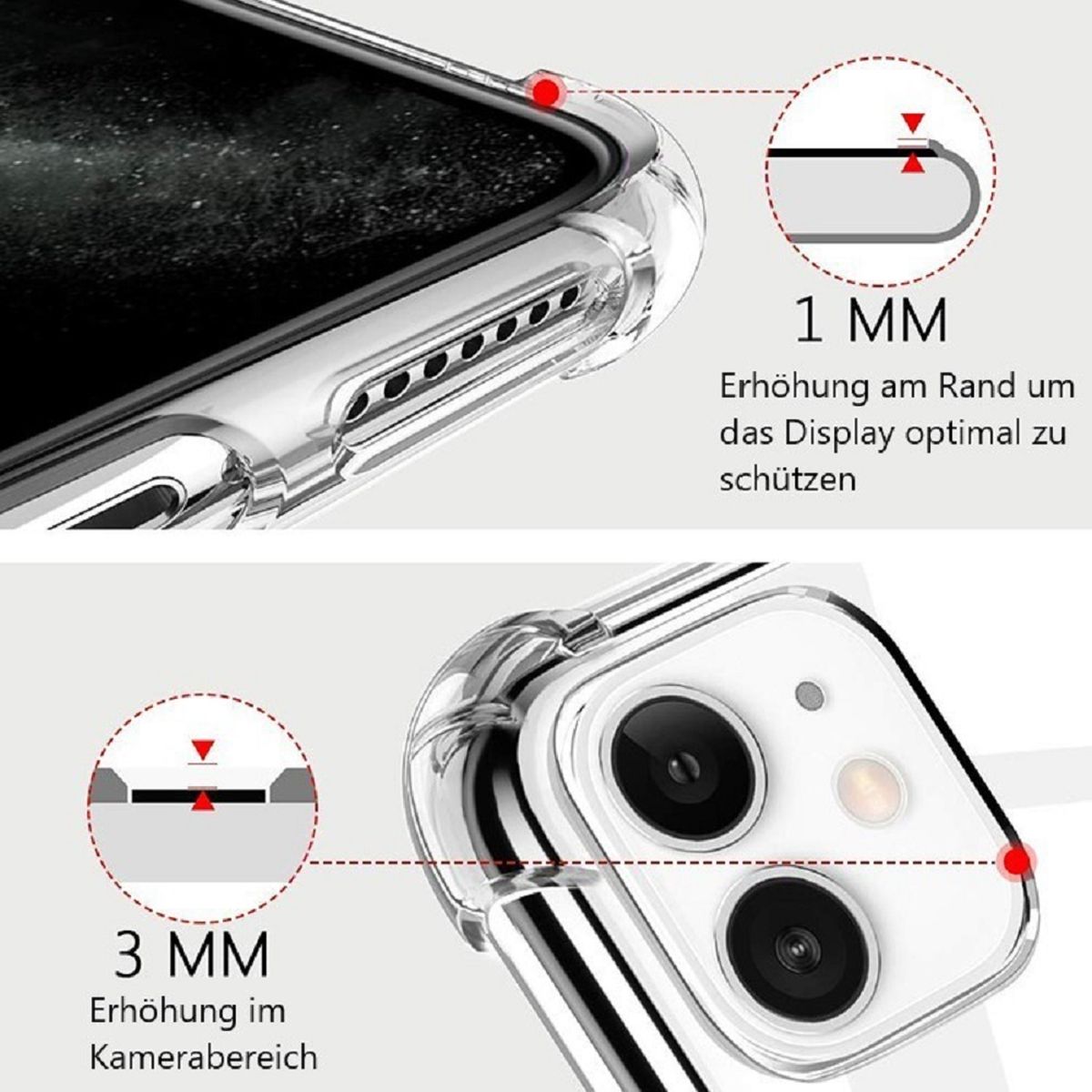 Hülle für Xiaomi Redmi 10C Handykette Silikon Cover Kette Handyhülle Case klar