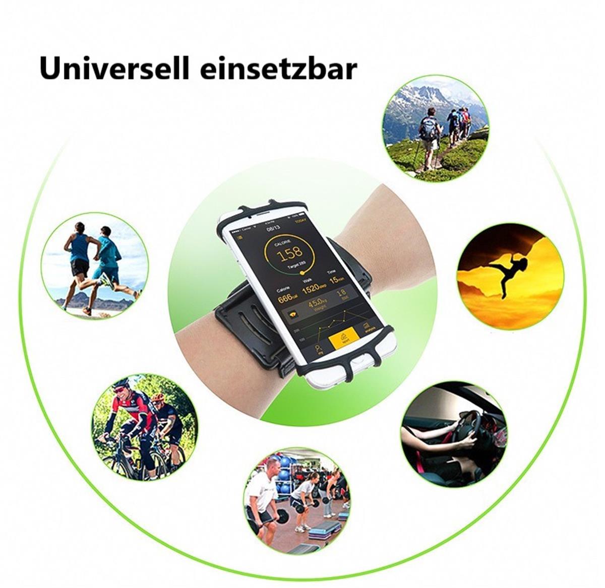 Sport Lauf Armband für Smartphones 4,0 - 7,0 Zoll Fitness Universal Grün