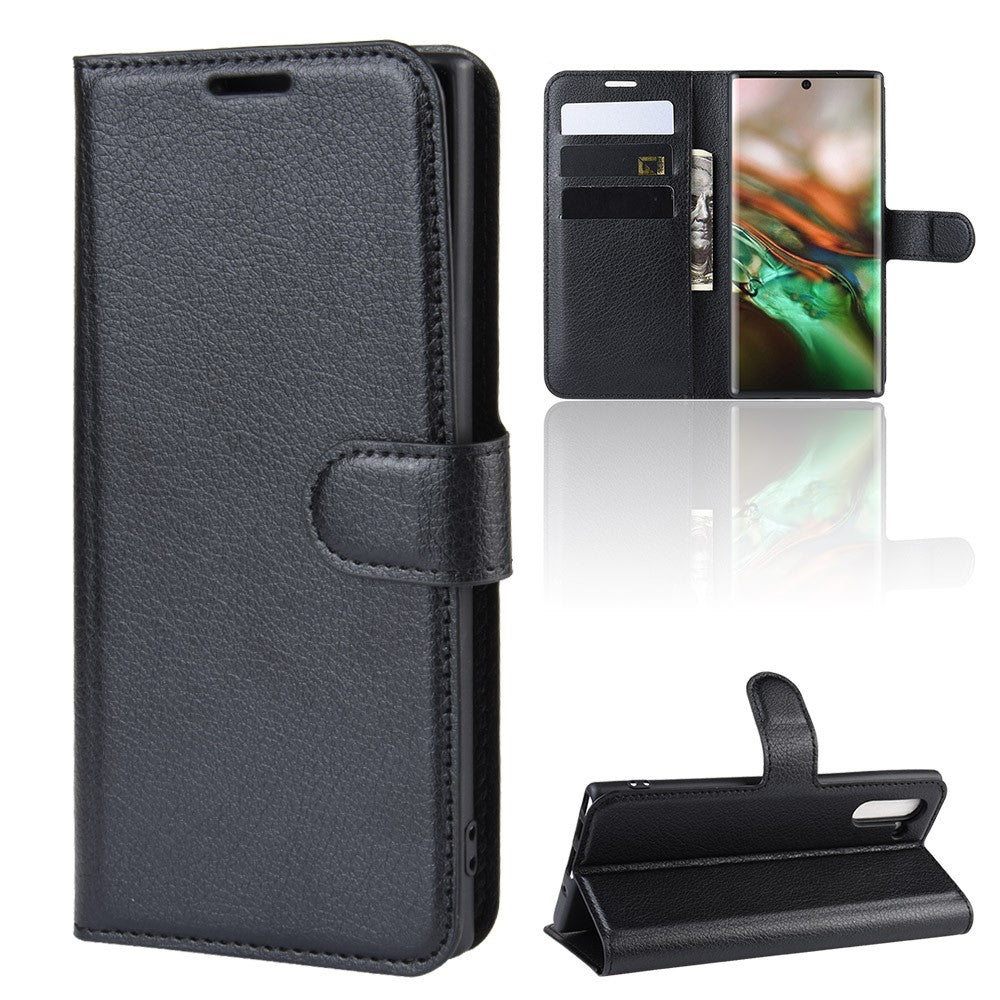 Hülle für Samsung Galaxy Note10 Handyhülle Flip Case Etui Cover Tasche Schwarz