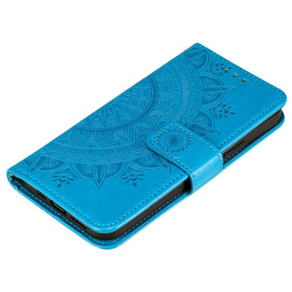 Hülle für Apple iPhone 12 / iPhone 12 Pro Handyhülle Flip Case Mandala Blau