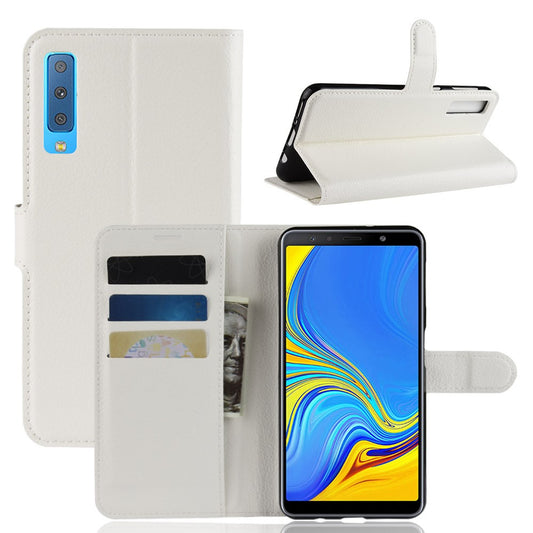 Hülle für Samsung Galaxy A7 (2018) Handyhülle Flip Case Schutzhülle Cover Weiß