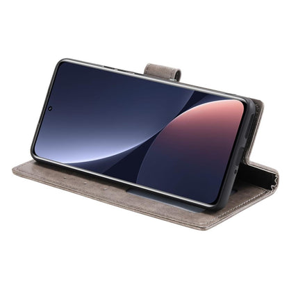 Hülle für Xiaomi 12/12X Handyhülle Flip Case Cover Tasche Etui Mandala Grau