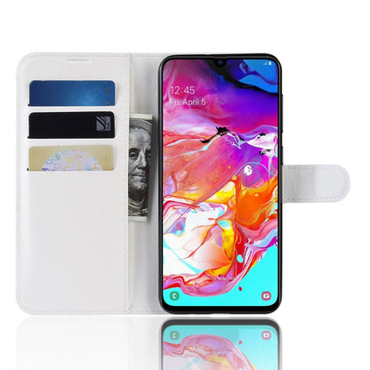 Hülle für Samsung Galaxy A70 Handyhülle Flip Case Cover Handytasche Bumper Weiß