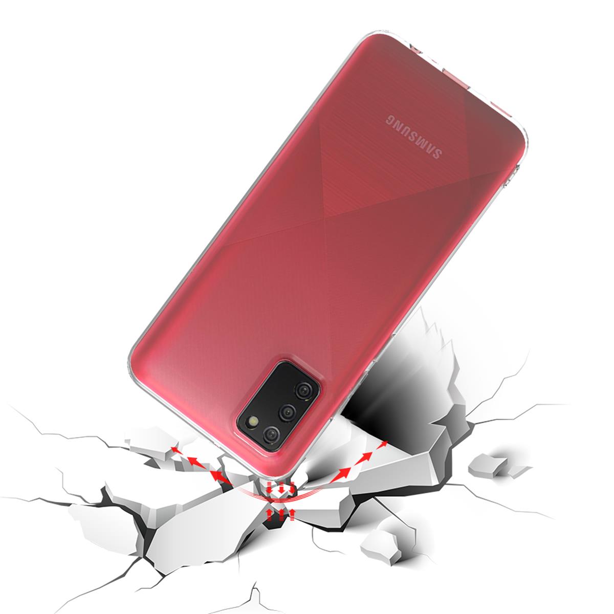 Hülle für Samsung Galaxy A02s Handyhülle Silikon Cover Etui Case Bumper klar