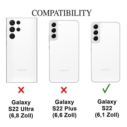 Hülle für Samsung Galaxy S22 5G Handy Silikon Case Cover Bumper Matt Schwarz