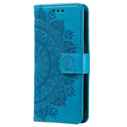 Hülle für Samsung Galaxy S23 Ultra Handyhülle Flip Case Cover Etui Mandala Blau