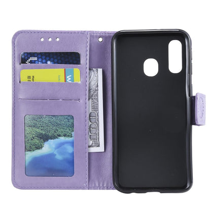 Hülle für Samsung Galaxy A20e Handyhülle Schutz Tasche Flip Case Etui Cover Mandala Lila