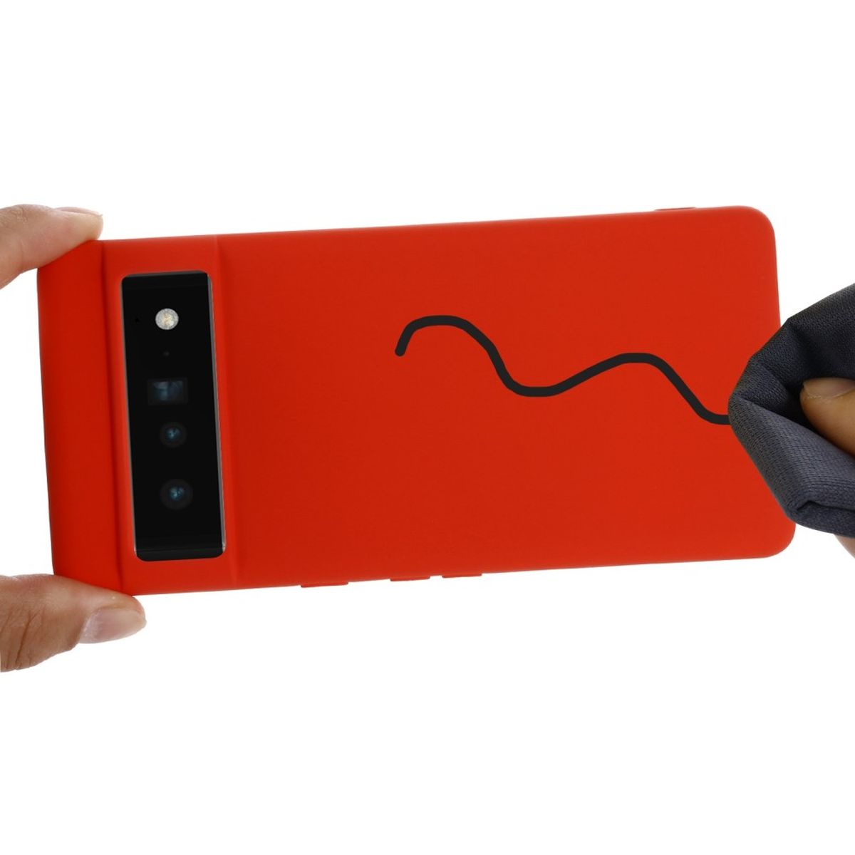 Hülle für Google Pixel 7 Handyhülle Silikon Case Cover Handy Bumper Matt Rot