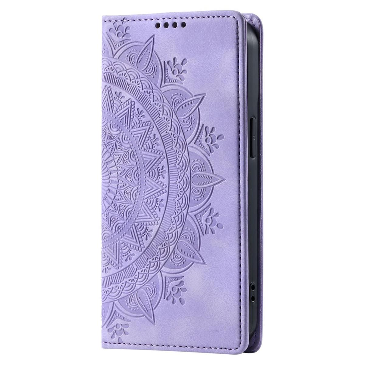 Hülle für Samsung Galaxy A35 5G Handyhülle Flip Case Cover Tasche Mandala Lila