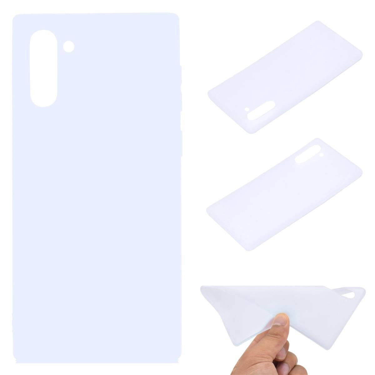 Hülle für Samsung Galaxy Note10 Handyhülle Silikon Case Schutzhülle Etui matt Weiß