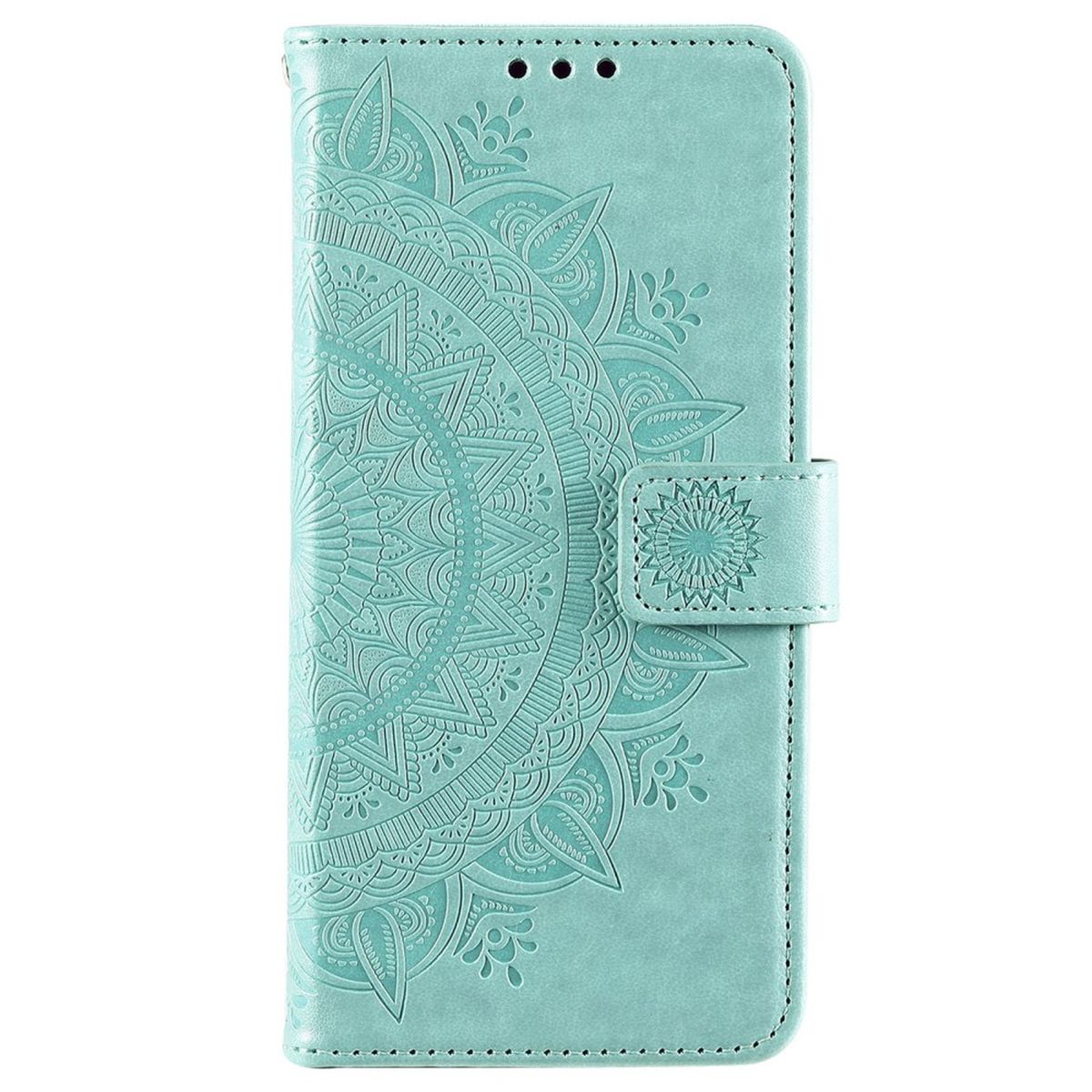 Hülle für Samsung Galaxy S22+ (Plus) Handyhülle Flip Case Cover Mandala Grün