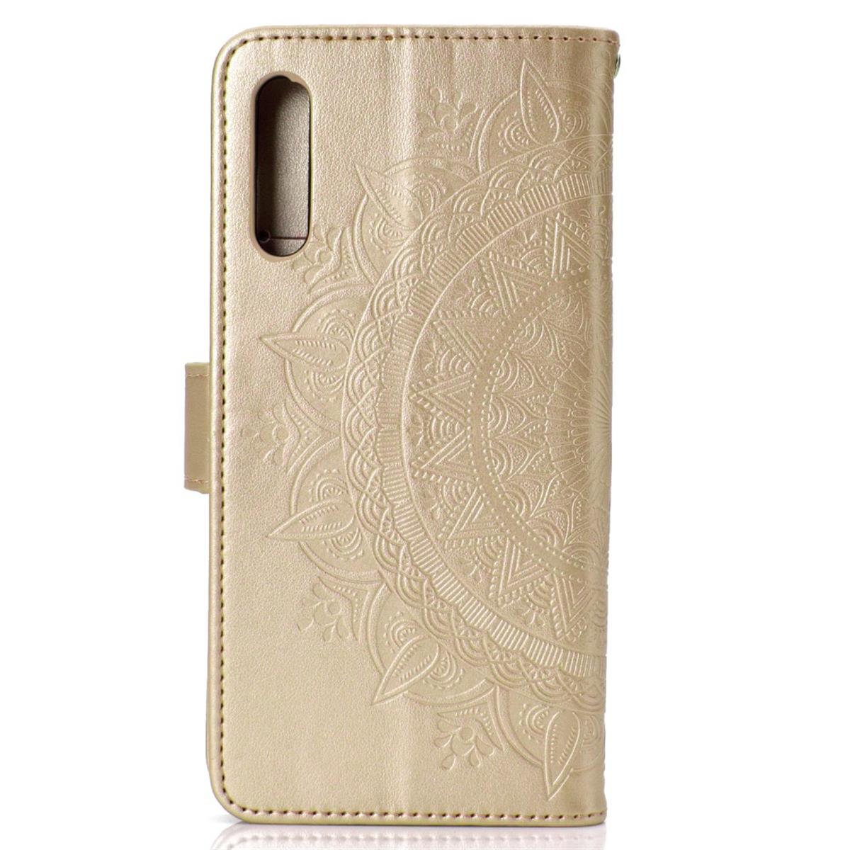 Hülle für Samsung Galaxy A70 Handyhülle Schutz Tasche Case Etui Cover Mandala Gold