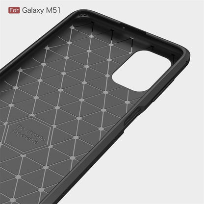 Hülle für Samsung Galaxy M51 Handyhülle Silikon Case Cover Bumper Carbonfarben