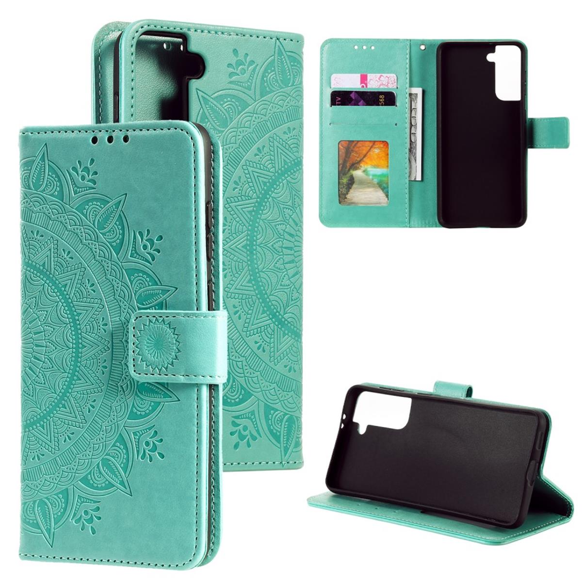 Hülle für Samsung Galaxy S21 Plus Handyhülle Flip Case Cover Schutzhülle Mandala Grün