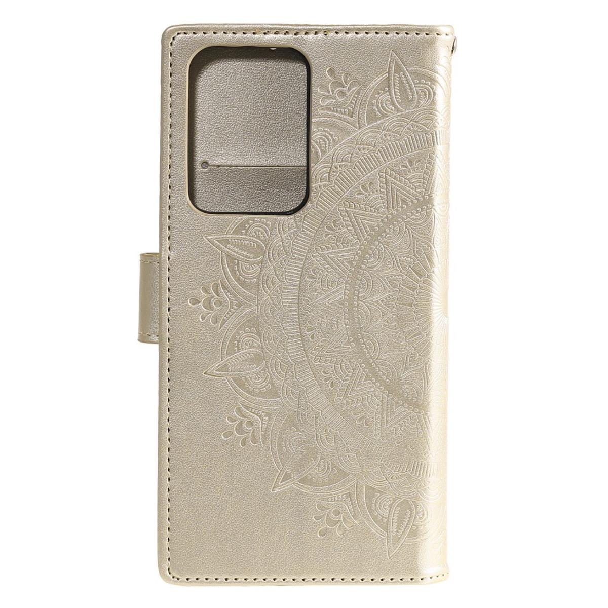 Hülle für Samsung Galaxy S20 Ultra Handyhülle Flip Case Schutzhülle Mandala Gold