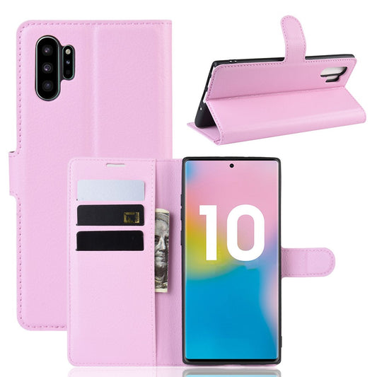 Hülle für Samsung Galaxy Note10+ (5G) Handyhülle Tasche Flip Case Cover Rosa
