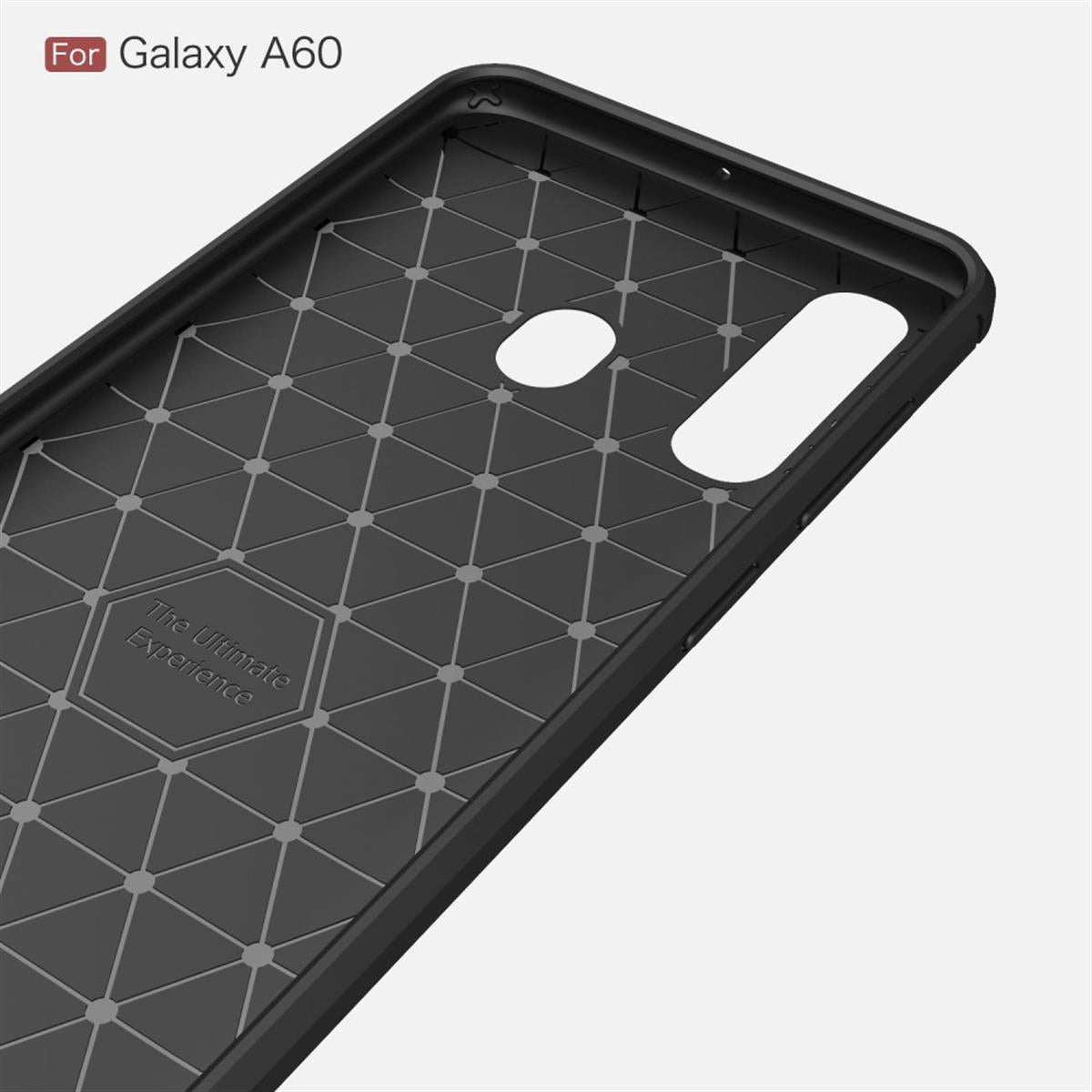 Hülle für Samsung Galaxy A60 Handyhülle Schutzhülle Silikon Case Carbonfarben