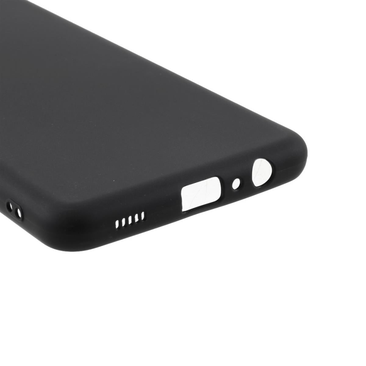 Hülle für Samsung Galaxy A12/M12 Handy Silikon Case Cover Bumper Matt Schwarz