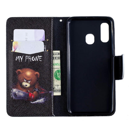 Hülle für Samsung Galaxy A40 Handyhülle Schutztasche Flip Cover Motiv Case Bär