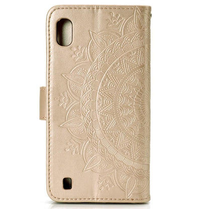 Hülle für Samsung Galaxy A10 Handyhülle Schutz Tasche Flip Case Etui Cover Mandala Gold