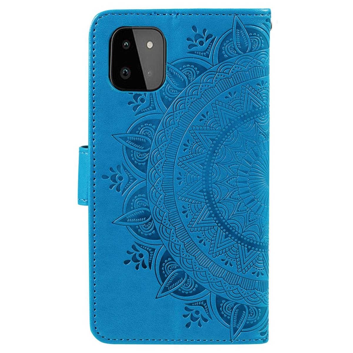 Hülle für Samsung Galaxy A22 5G Handyhülle Flip Case Cover Tasche Mandala Blau