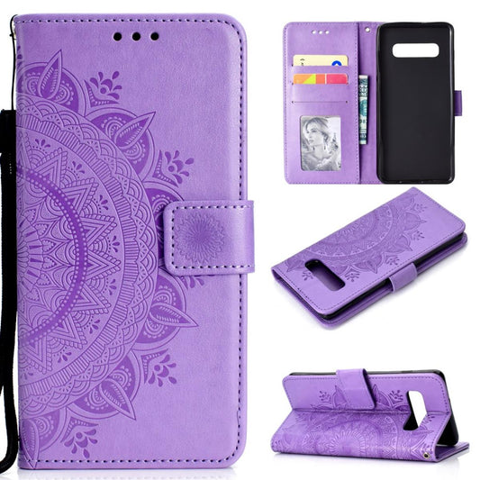 Hülle für Samsung Galaxy S10 Handyhülle Flip Case Cover Bumper Mandala Lila