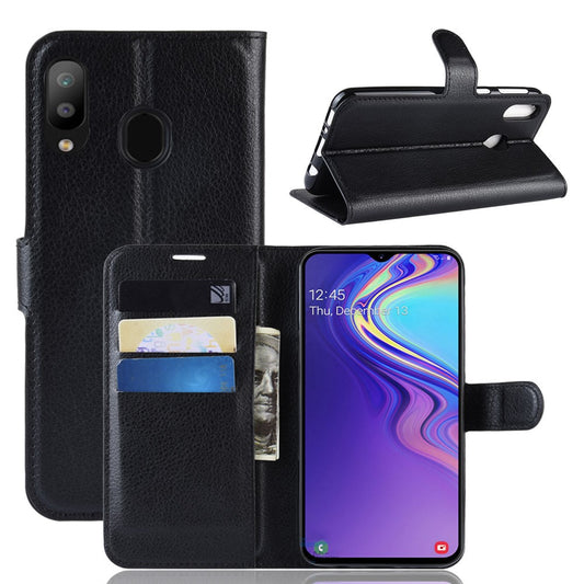 Hülle für Samsung Galaxy M20 Handyhülle Flip Case Schutzhülle Cover Schwarz