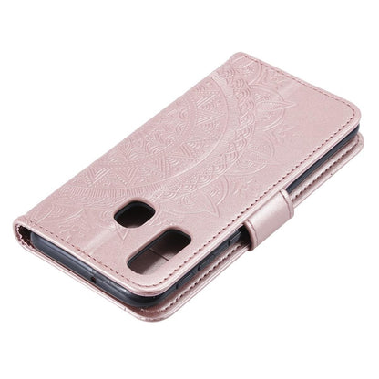 Hülle für Samsung Galaxy A40 Handyhülle Schutz Tasche Flip Case Cover Mandala Rosegold